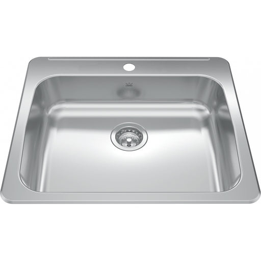 Kindred RSLA2522-55-1 Reginox Topmount 18G Stainless Steel Single Sink 1 Hole - ADA Sink
