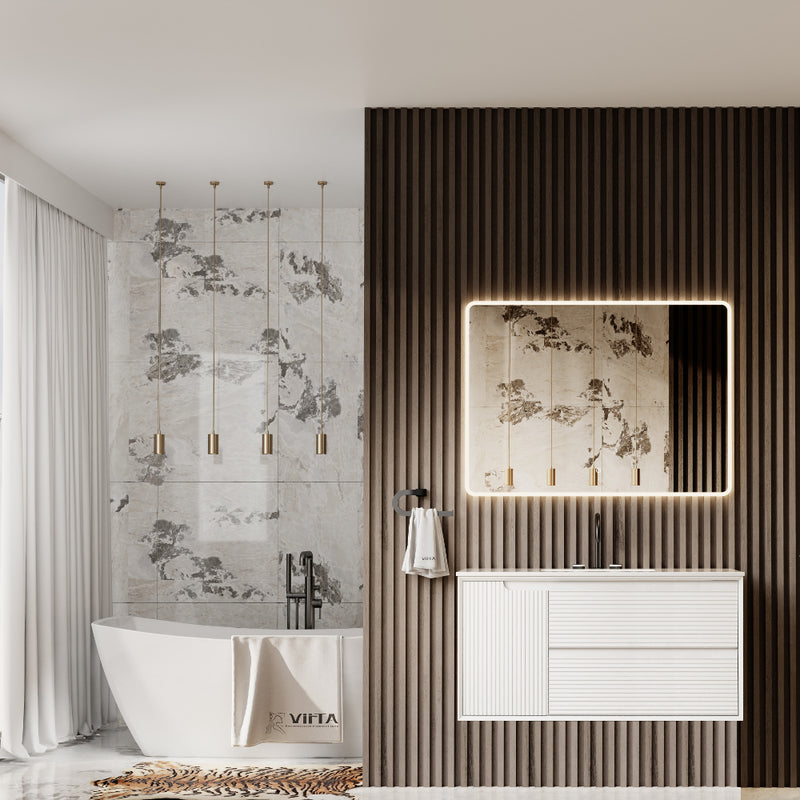 Virta 42 Inch SIA Wall Hung Single Sink Vanity - Single