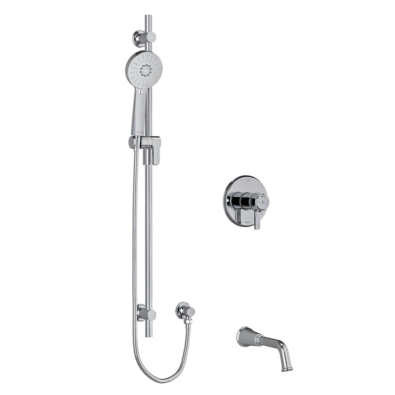 Riobel Momenti 2-Way System KIT 1244 with Spout Hand Shower Rail and J Shaped Handles