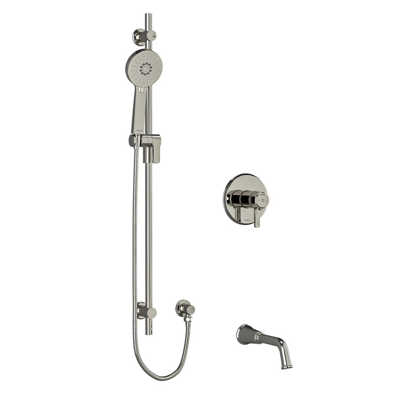 Riobel Momenti 2-Way System 1244 with Spout, Hand Shower Rail and J Shaped Handles