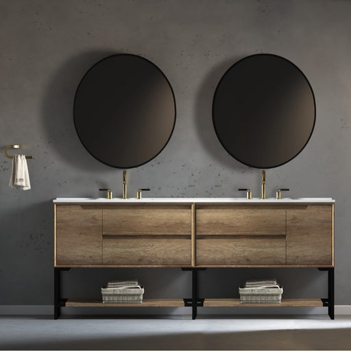 Virta Ashley 83 Inch Floor Mount Double Sink Vanity with Metal Legs