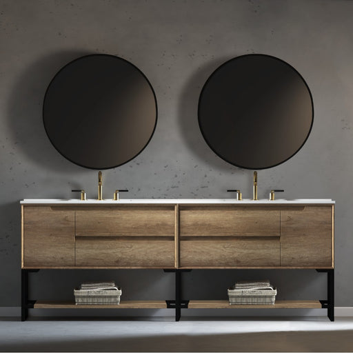 Virta Ashley 91 Inch Floor Mount Double Sink Vanity with Metal Legs