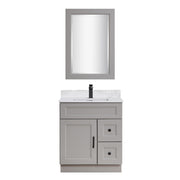 TC 30" Shaker Single Sink Vanity with Right Side Drawers and Bevelled Panels