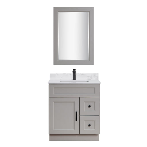 TC 30" Shaker Single Sink Vanity with Right Side Drawers and Bevelled Panels