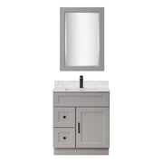 TC 30" Shaker Single Sink Vanity with Left Side Drawers and Bevelled Panels