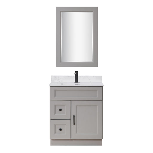 TC 30" Shaker Single Sink Vanity with Left Side Drawers and Bevelled Panels