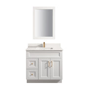 TC 42" Shaker Single Sink Vanity with Left Side Drawers and Bevelled Panels