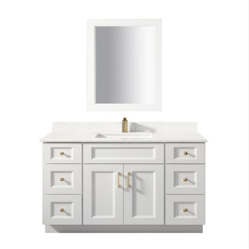TC 60" Shaker Single Sink Vanity with Bevelled Panels