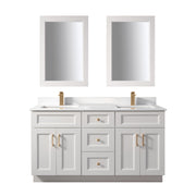 TC 60" Shaker Double Sink Vanity with Bevelled Panels