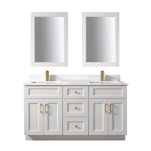TC 60" Shaker Double Sink Vanity with Bevelled Panels
