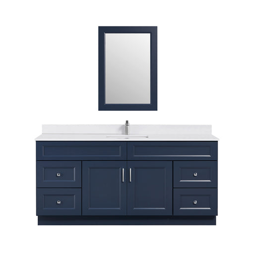 TC 72" Shaker Single Sink Vanity with Bevelled Panels