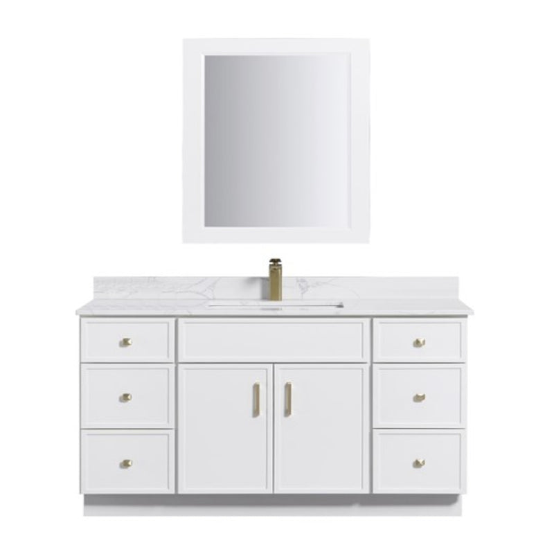 TC 72" Shaker Single Sink Vanity with Slim Panels