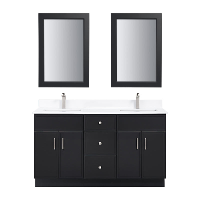 TC 72" Shaker Double Sink Vanity with Slim Panels