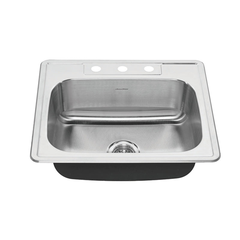 American Standard Colony 25 x 22-Inch Stainless Steel 3-Hole Top Mount Single Bowl Kitchen Sink