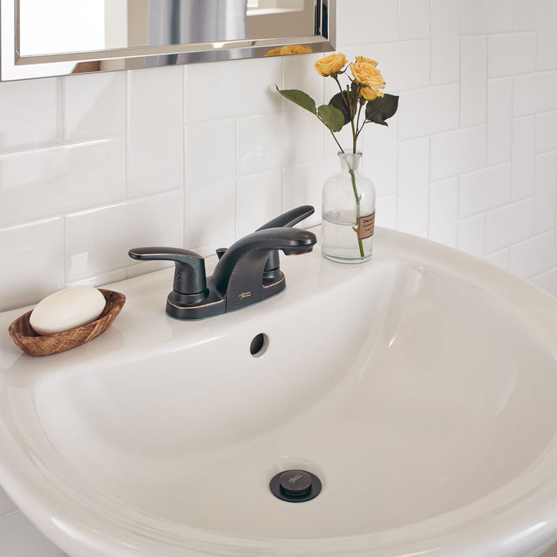 American Standard Colony PRO 4-Inch Centerset 2-Handle Bathroom Faucet 1.2 gpm/4.5 Lpm With Lever Handles