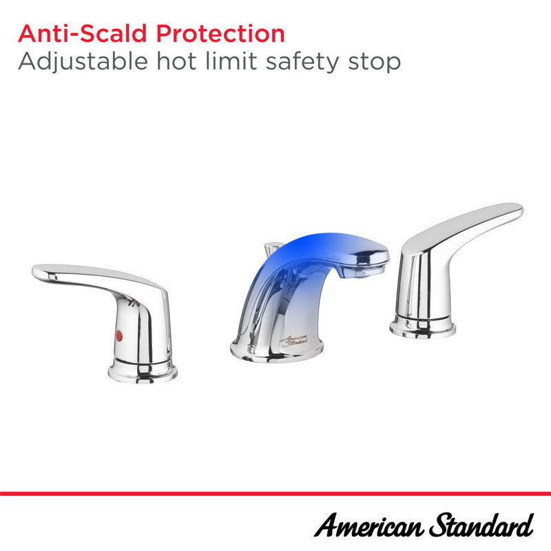 American Standard Colony PRO 8-Inch Widespread 2-Handle Bathroom Faucet 1.2 gpm/4.5 L/min With Lever Handles