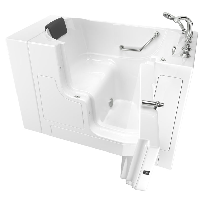 American Standard Gelcoat Premium Series 30 x 52-Inch Walk-in Tub With Soaking Bath - Right-Hand Drain With Faucet