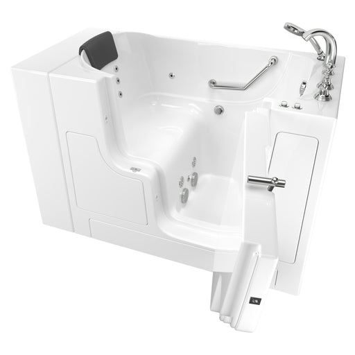 American Standard Gelcoat Premium Series 30 x 52-Inch Walk-in Tub With Whirlpool System - Right-Hand Drain With Faucet