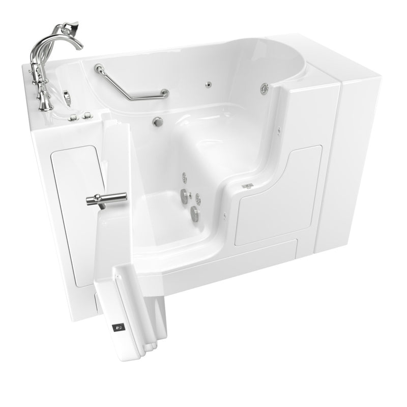 American Standard Gelcoat Value Series 30 x 52-Inch Walk-in Tub With Whirlpool System - Left-Hand Drain With Faucet