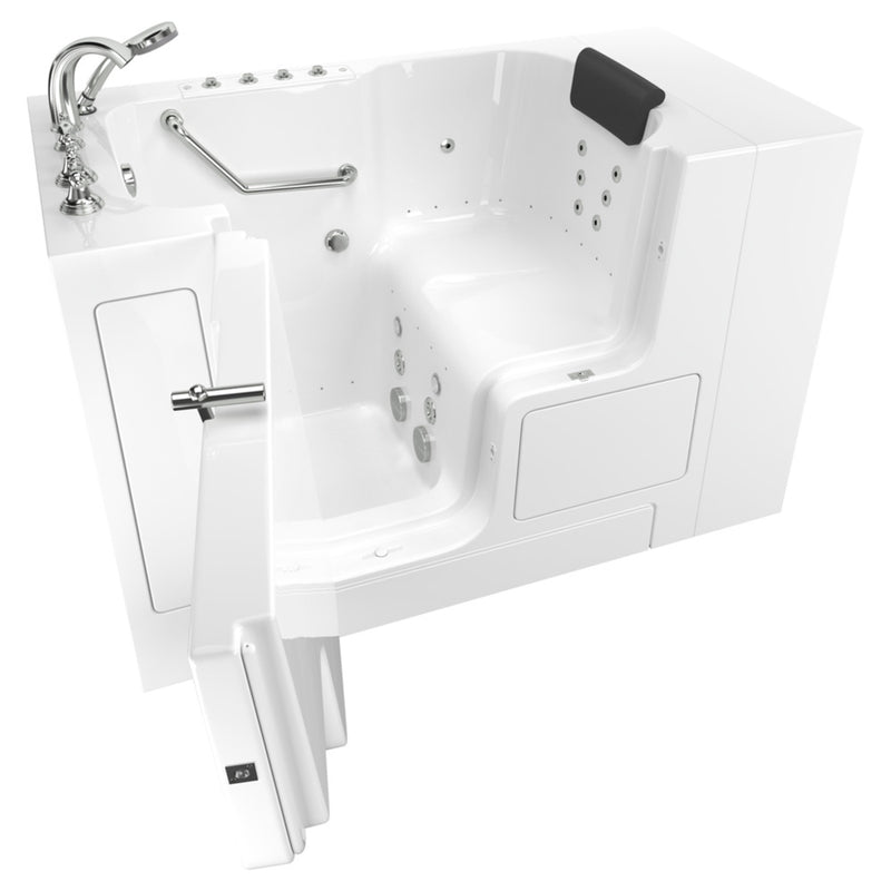 American Standard Gelcoat Premium Series 32 x 52-Inch Walk-in Tub With Combination Air Spa and Whirlpool Systems - Left-Hand Dra