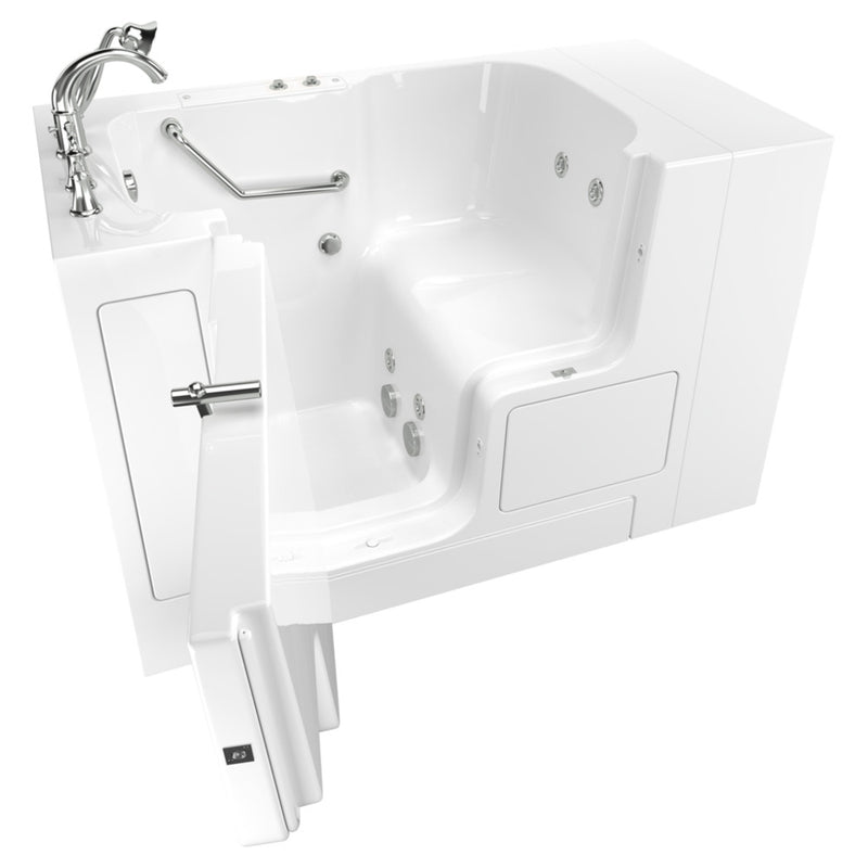 American Standard Gelcoat Value Series 32 x 52-Inch Walk-in Tub With Whirlpool System - Left-Hand Drain With Faucet