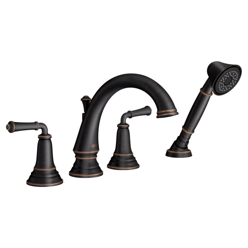 American Standard Delancey Bathtub Faucet With  Lever Handles and Personal Shower for Flash Rough-In Valve