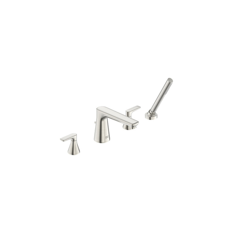 American Standard Millennial Deck Mount Bathtub Faucet with Lever Handles and Personal Shower
