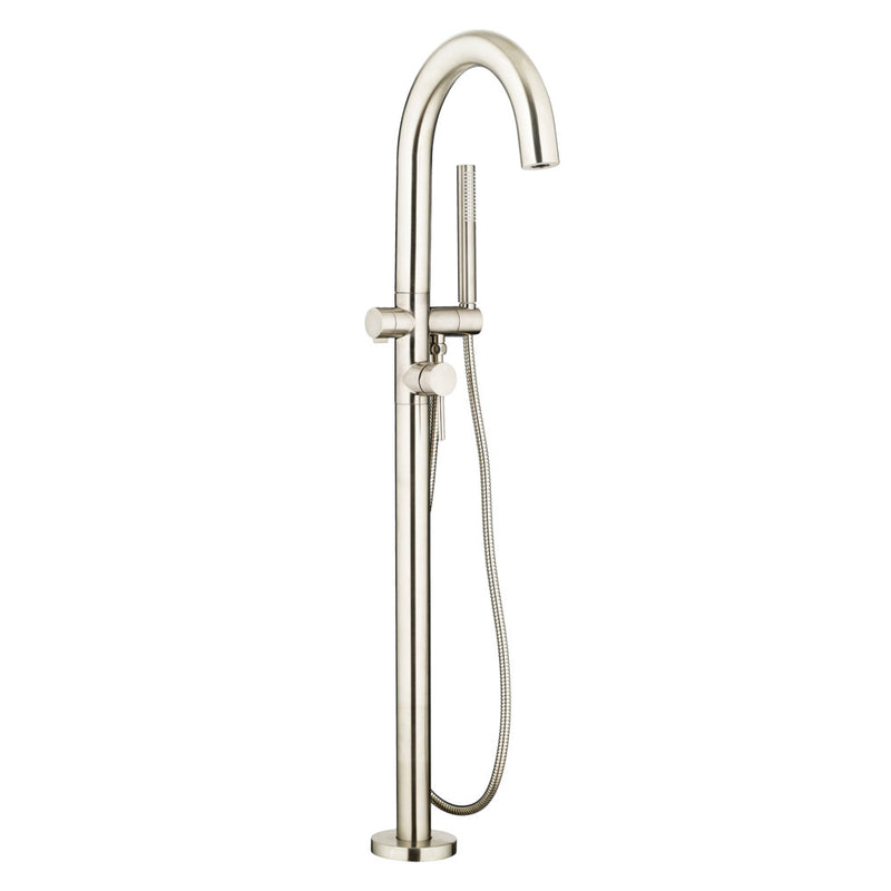 American Standard Contemporary Round Freestanding Bathtub With Lever Handle Faucet for Flash Rough-In Valve