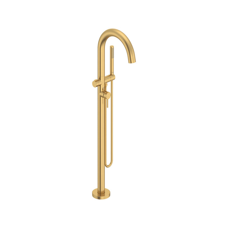 American Standard Contemporary Round Freestanding Bathtub With Lever Handle Faucet for Flash Rough-In Valve