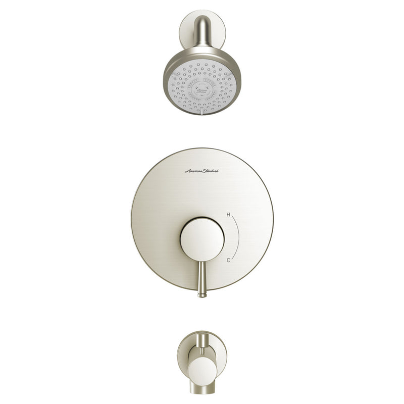 American Standard Serin 1.75 gpm/6.6 L/min Tub and Shower Trim Kit With Water-Saving 3-Function Shower Head, Double Ceramic Pres