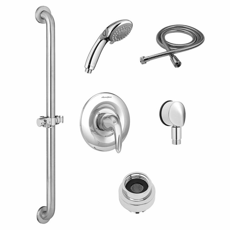 American Standard Commercial Shower System Trim Kit 1.5 gpm/5.7 Lpm with 36-Inch Slide-Grab Bar and Hand Shower