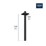 GROHE 27487 12 Ceiling Shower Arm wSquare Flange