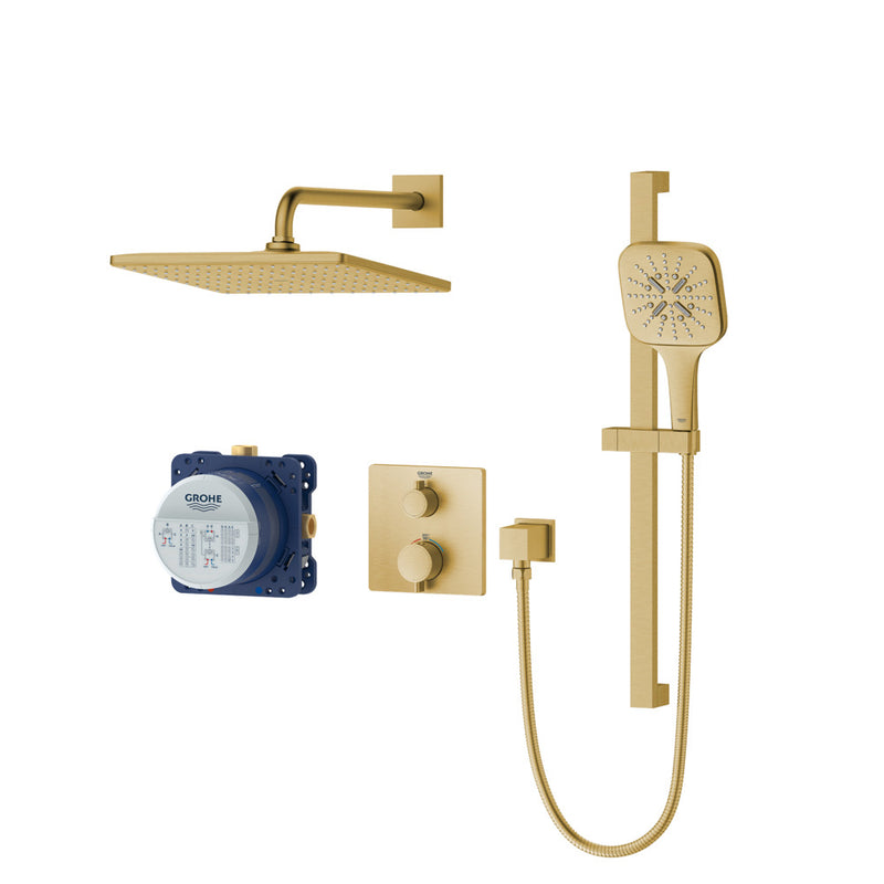 Grohe 103069 Rainshower GrohTherm 2-Handle Thermostatic Single Function Shower Kit