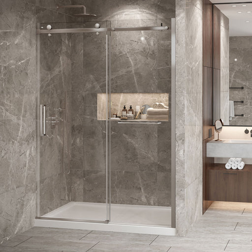Zitta Bellini 2.0 Bellini 60 Brushed Nickel clear alcove shower door
