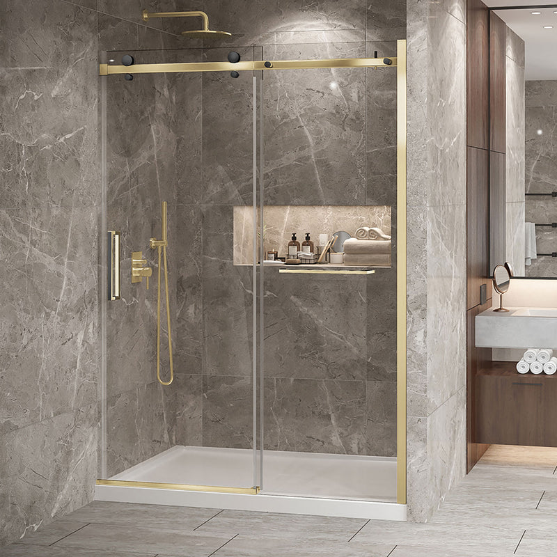 Zitta Bellini 2.0 Bellini 60 brushed gold clear alcove shower door