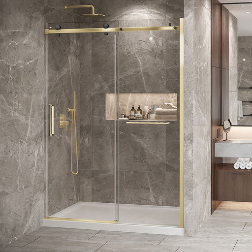 Zitta Bellini 2.0 Bellini 60 brushed gold clear alcove shower door