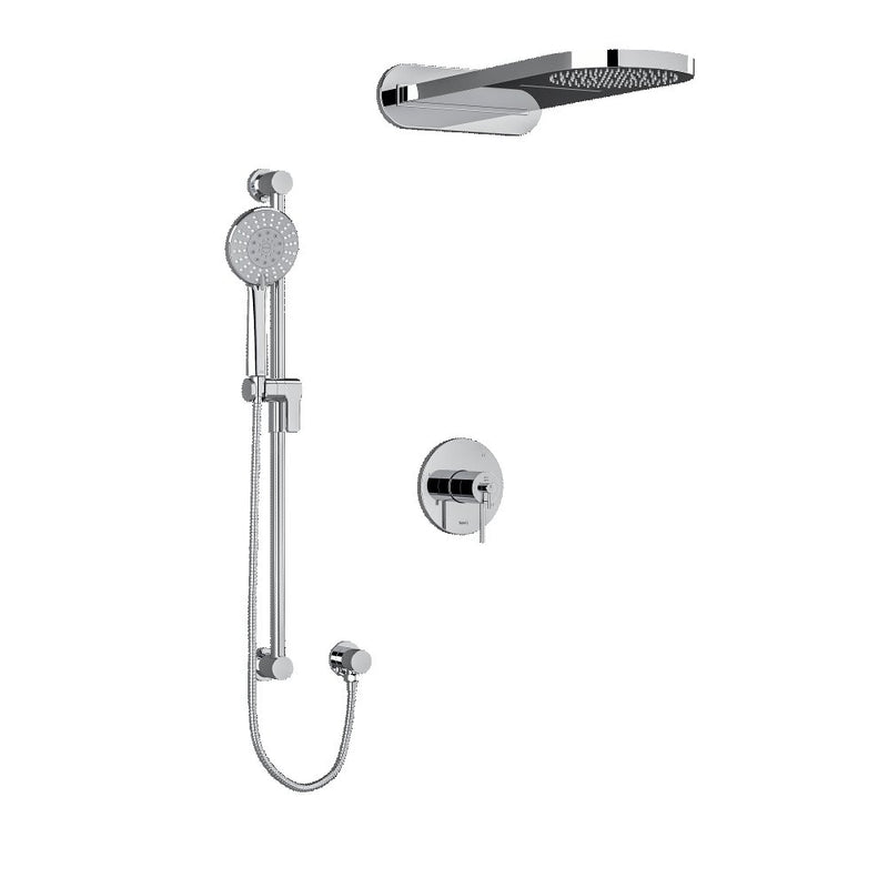 Riobel GS 3-Way Shower System with Hand Shower Rail and Rain and Cascade Shower Head KIT2745GS