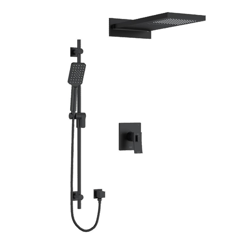 Riobel Zendo 3-Way Shower System with Hand Shower Rail and Rain and Cascade Shower Head KIT2745ZOTQ