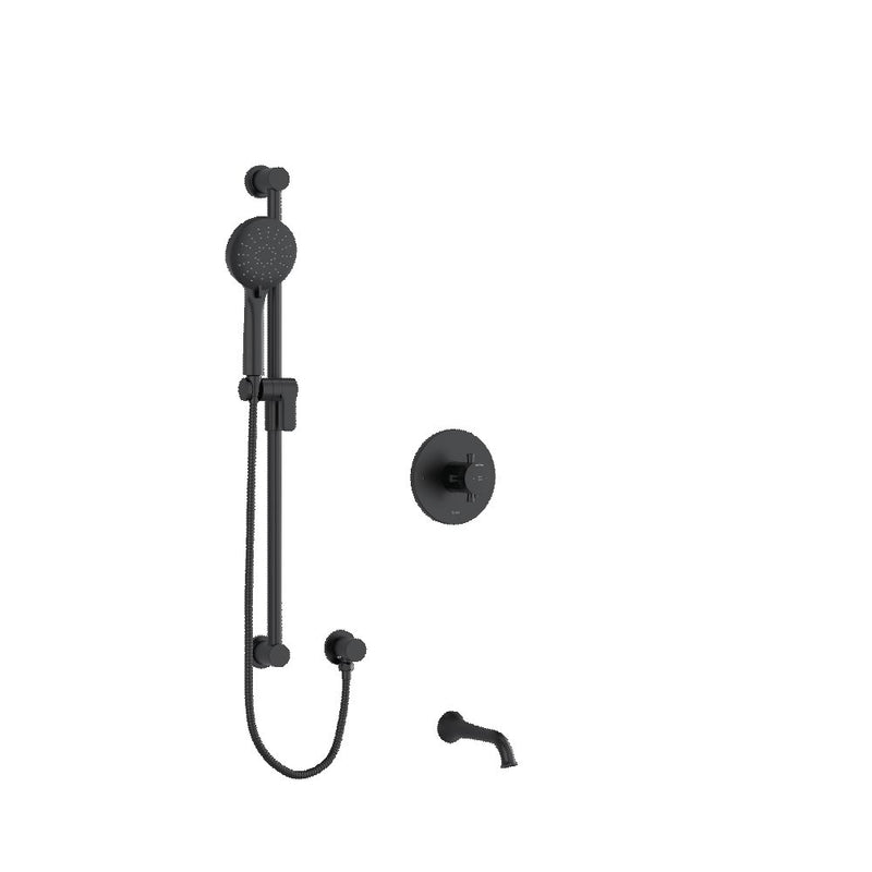 Riobel Edge 2-Way Shower System Trim with Spout and Hand Shower Rail  TKIT1244EDTM