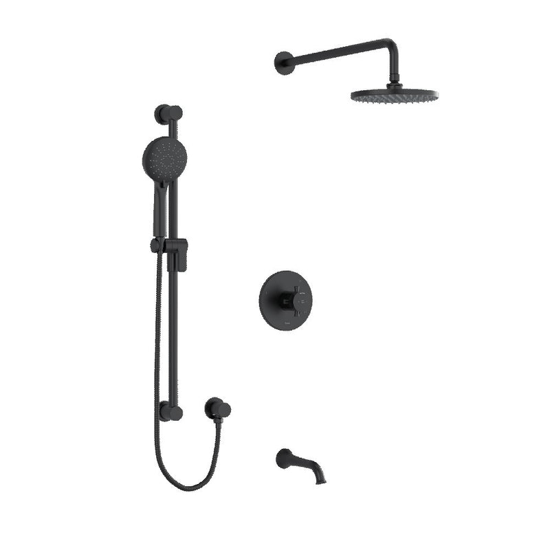 Riobel Edge 3-Way Shower System Trim with Hand Shower Rail, Shower Head and Spout TKIT1345EDTM