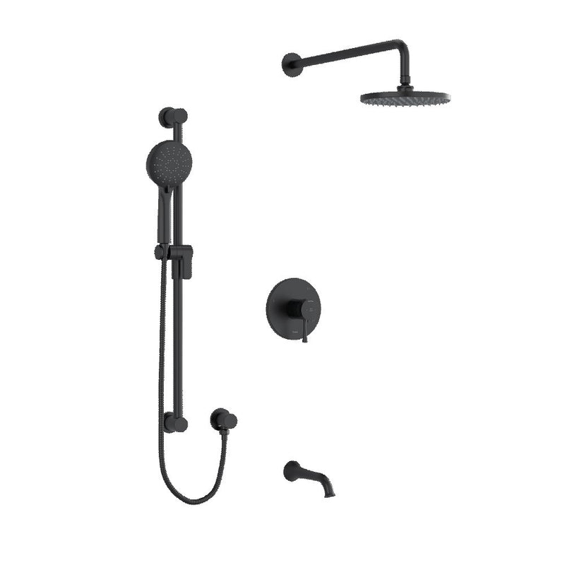 Riobel Edge 3-Way Shower System Trim with Hand Shower Rail, Shower Head and Spout TKIT1345EDTM