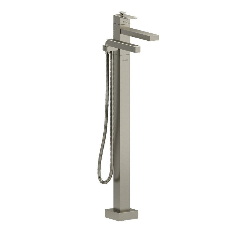 Riobel Kubik TUS39 2-way Type T (thermostatic) coaxial floor-mount tub filler with hand shower trim (Without Rough-in)