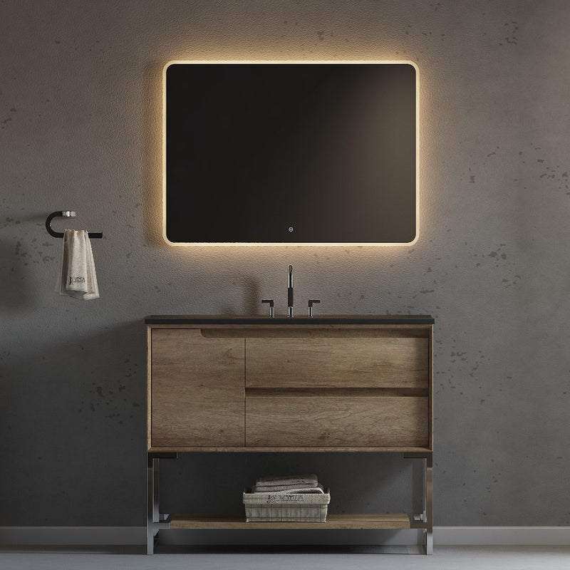 Virta Ashley 48 Inch Floor Mount Single Sink Vanity with Metal Legs