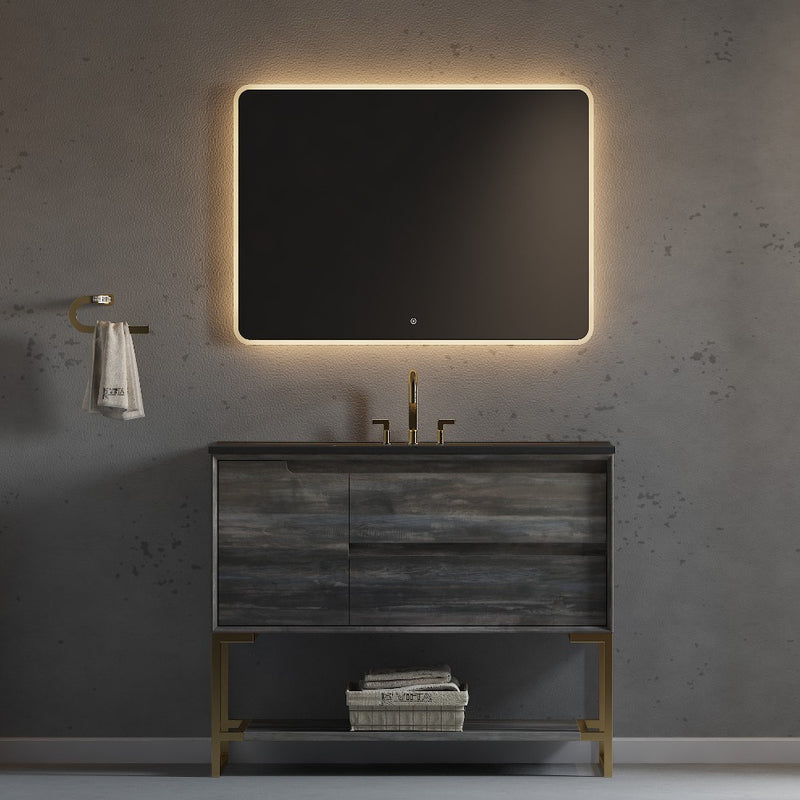 Virta Ashley 48 Inch Floor Mount Single Sink Vanity with Metal Legs