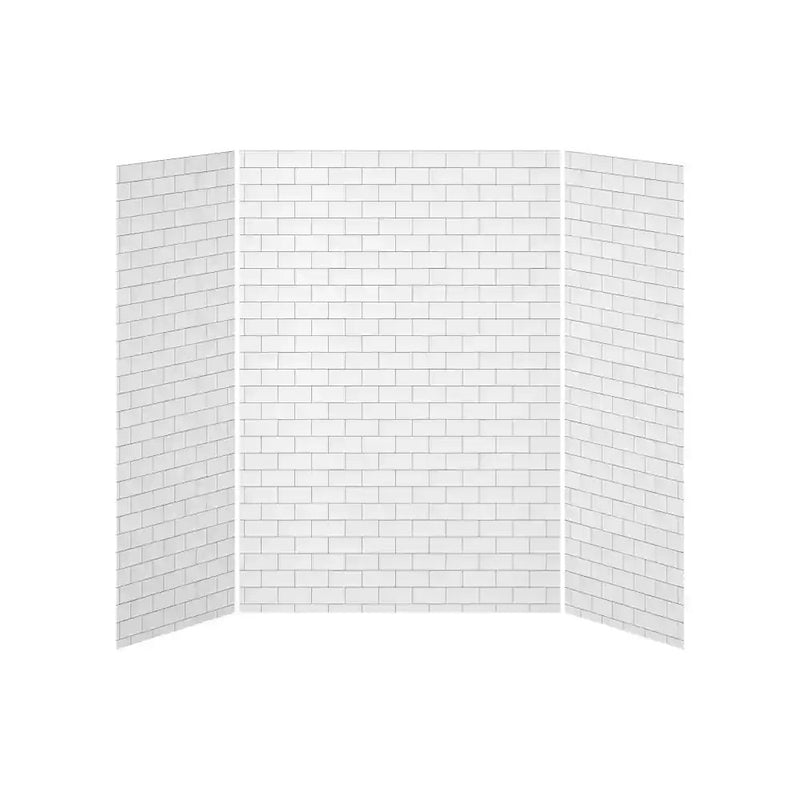 Kalia 36X60X36 Tiles 60X36 3-Panel Shower Wall Kit For Alcove Installation - Tiles Gloss