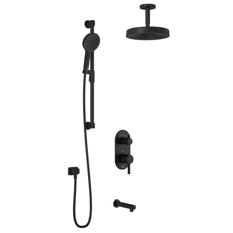 Kalia Roundone TD3 Premia Aquatonik T/P With Diverter Shower System With Vertical Ceiling Arm