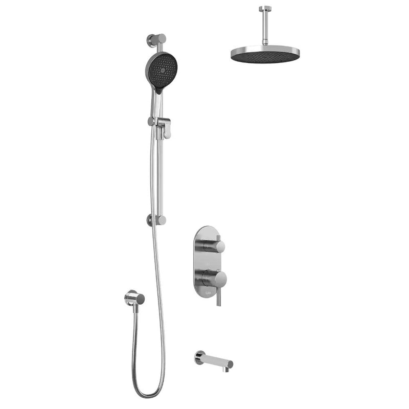 Kalia Roundone TD3 Plus Aquatonik T/P With Diverter Shower System With Vertical Ceiling Arm