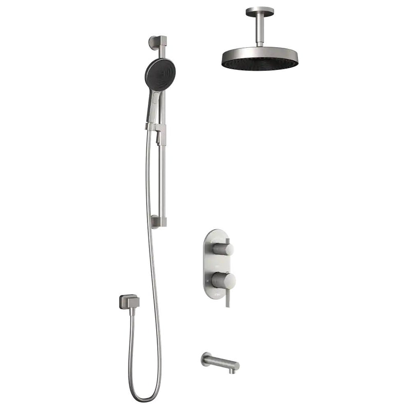 Kalia Roundone TD3 Premia Aquatonik T/P With Diverter Shower System With Vertical Ceiling Arm