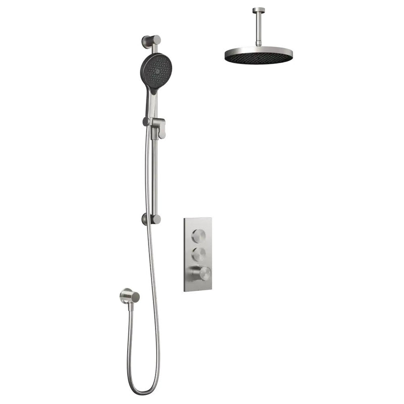 Kalia Roundone TB2 Plus Aquatonik T/P Push-Button Shower System With Vertical Ceiling Arm