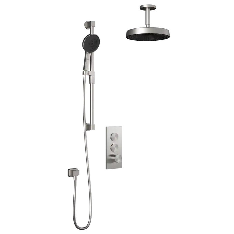 Kalia Roundone TB2 Premia Aquatonik T/P Push-Button Shower System With Vertical Ceiling Arm